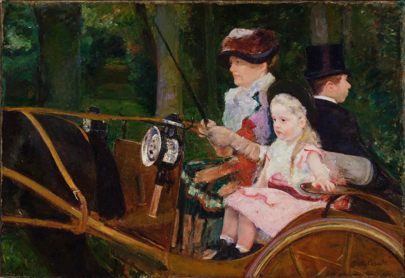Eine Frau und ein Mädchen am Steuer - Mary Cassatt