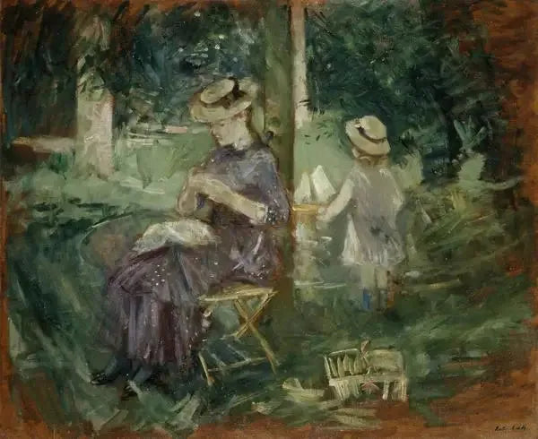 Eine Frau und ein Kind im Garten - Berthe Morisot