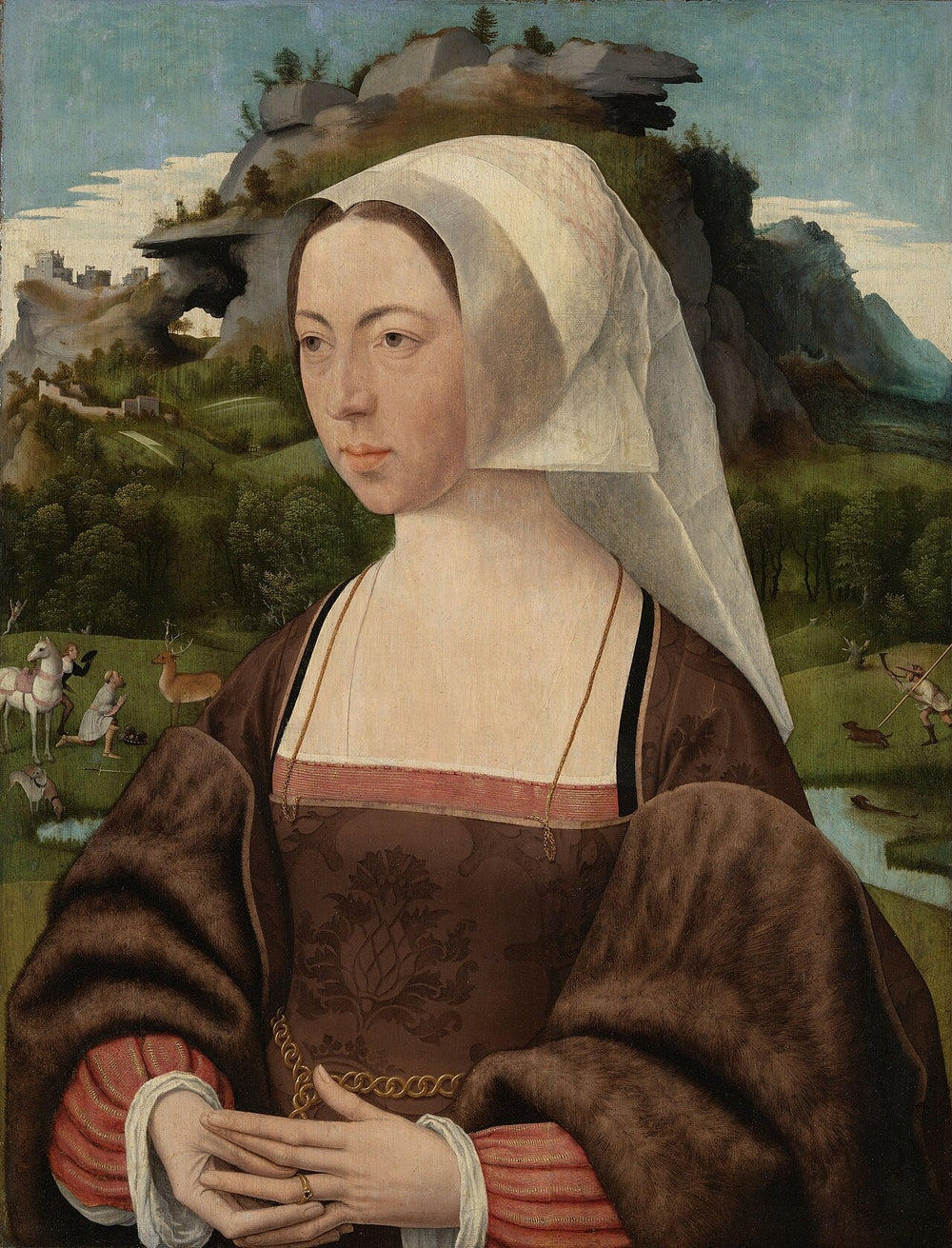 Une femme - Jan Mostaert image 1 reproduction artisanale de tableau