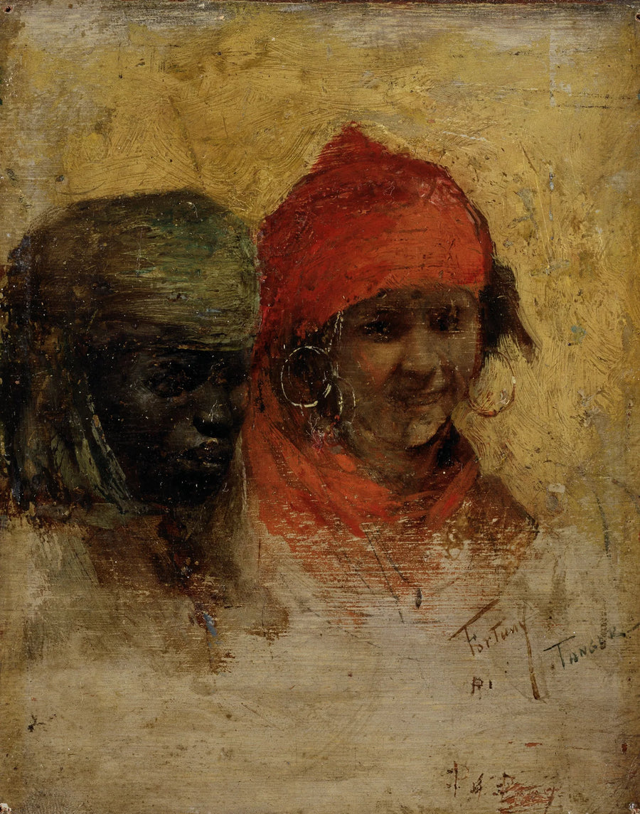 Une Femme noire et une Marocaine à Tanger (étude) - Mariano Fortuny Marsal
