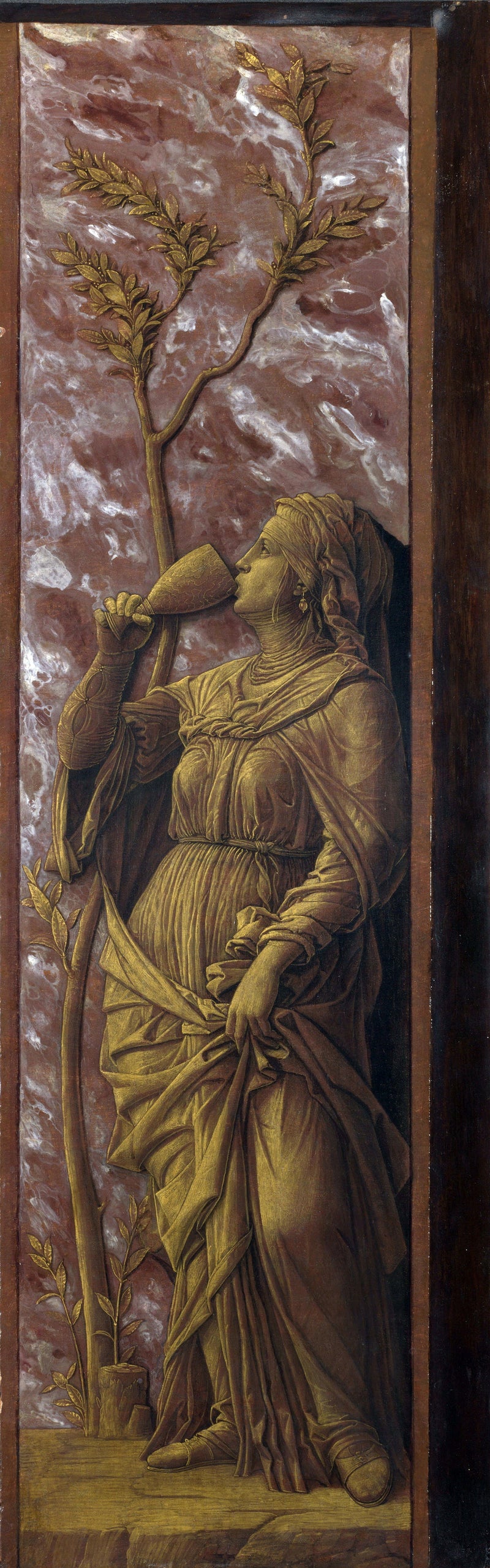 Eine Frau, die trinkt - Andrea Mantegna