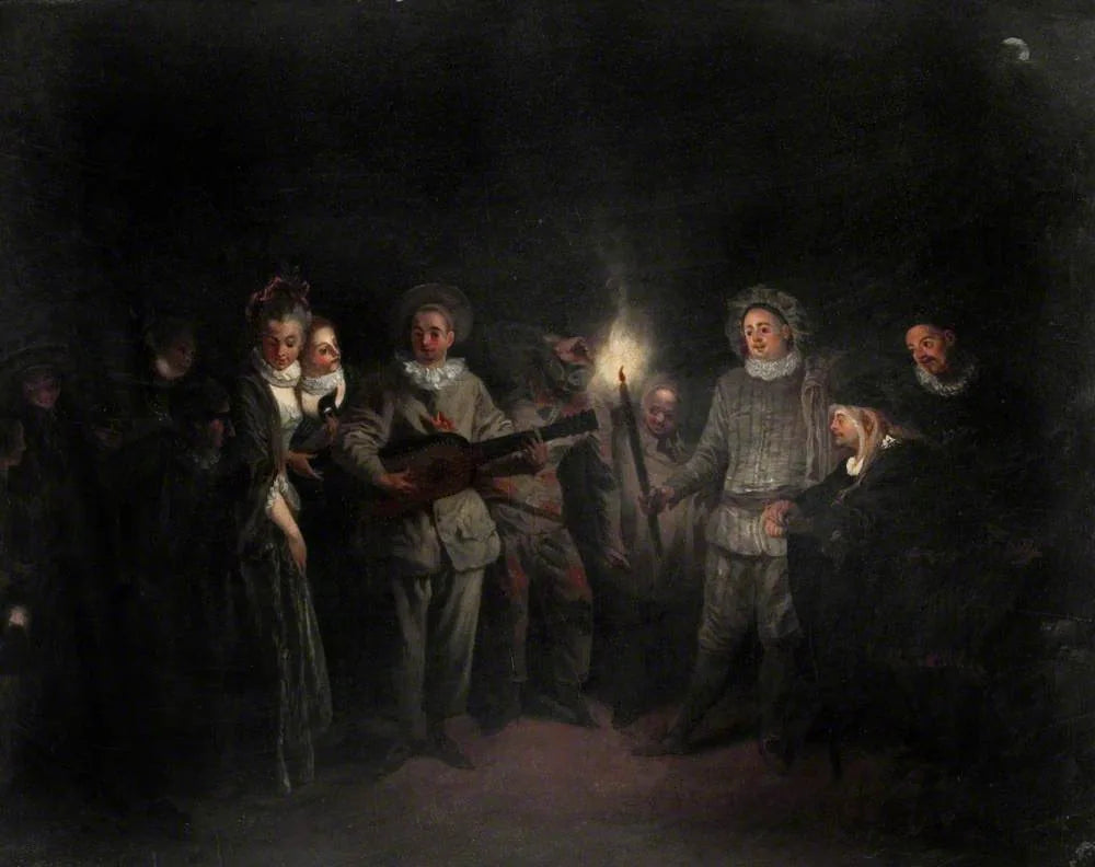 Une fête musicale (L'amour au théâtre italien) - Antoine Watteau image 1 copie de tableau peinte à la main