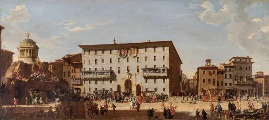 Eine Feier auf der Piazza di Spagna, Rom, 1727 - Giovanni Paolo Panini