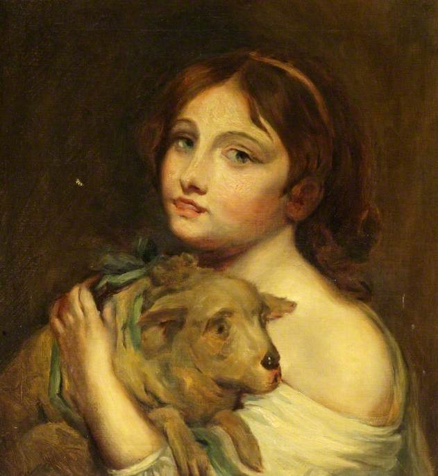 Ein Mädchen mit einem Lamm - Jean-Baptiste Greuze