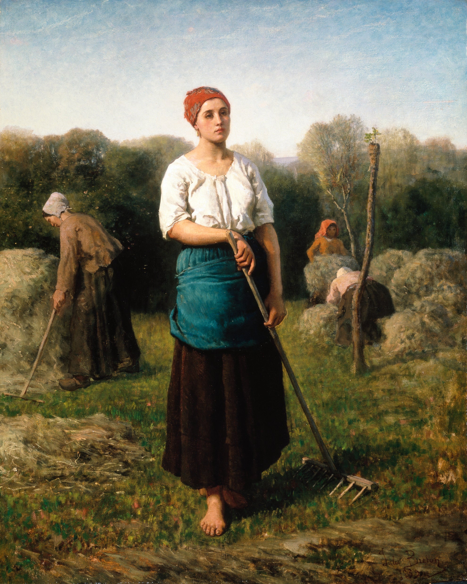 Ein Mädchen mit einer Harke - Jules Breton