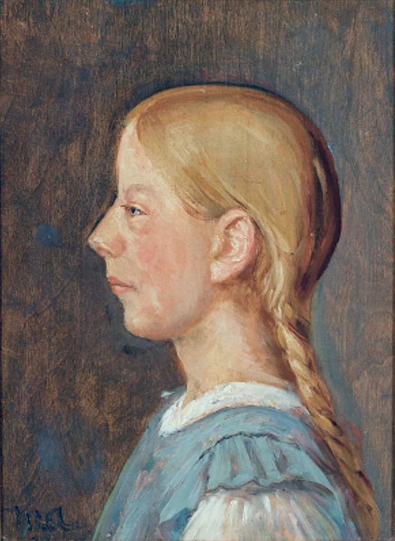 Ein Mädchen aus Skagen mit Zöpfen. (fxd) – Michael Peter Ancher