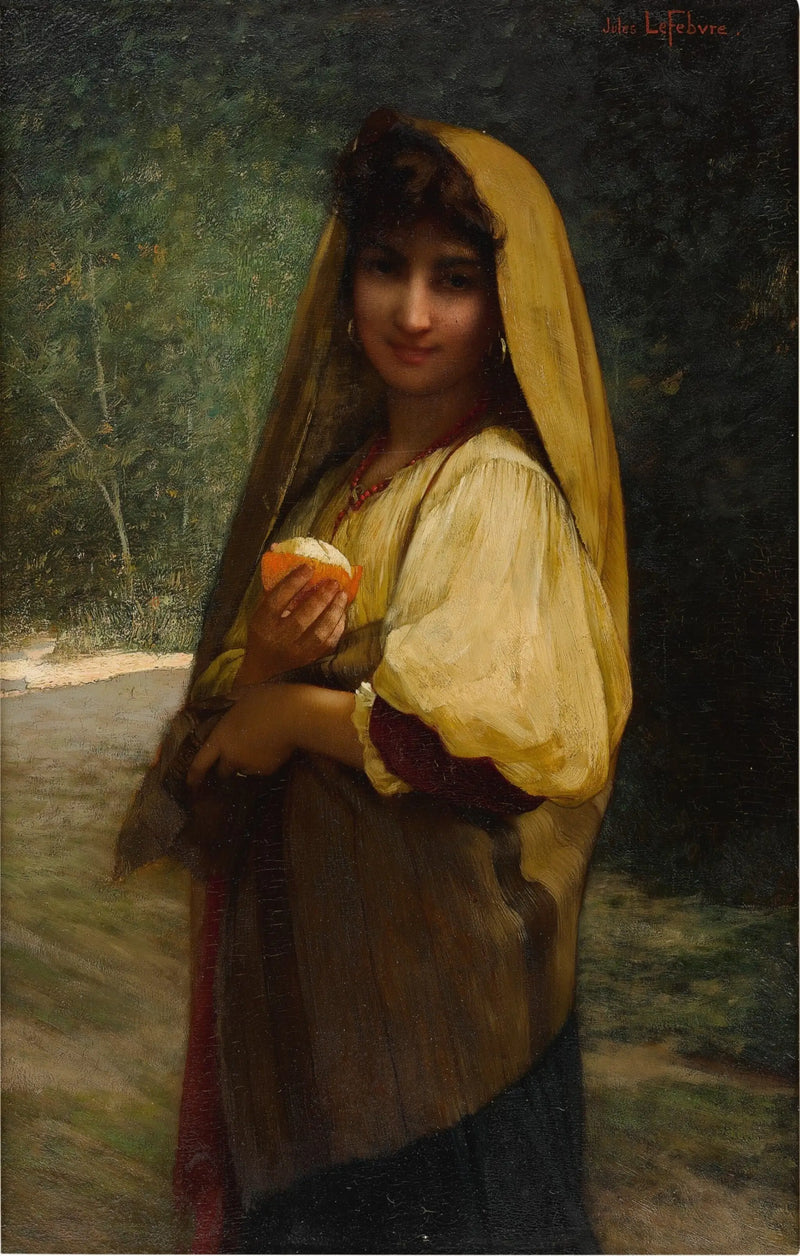 Ein italienisches Mädchen mit einer Orange - Jules Lefebvre