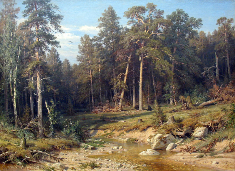 Eine Kiefernwald. Forêt de mâts dans la province de Viatka. - Ivan Chichkine
