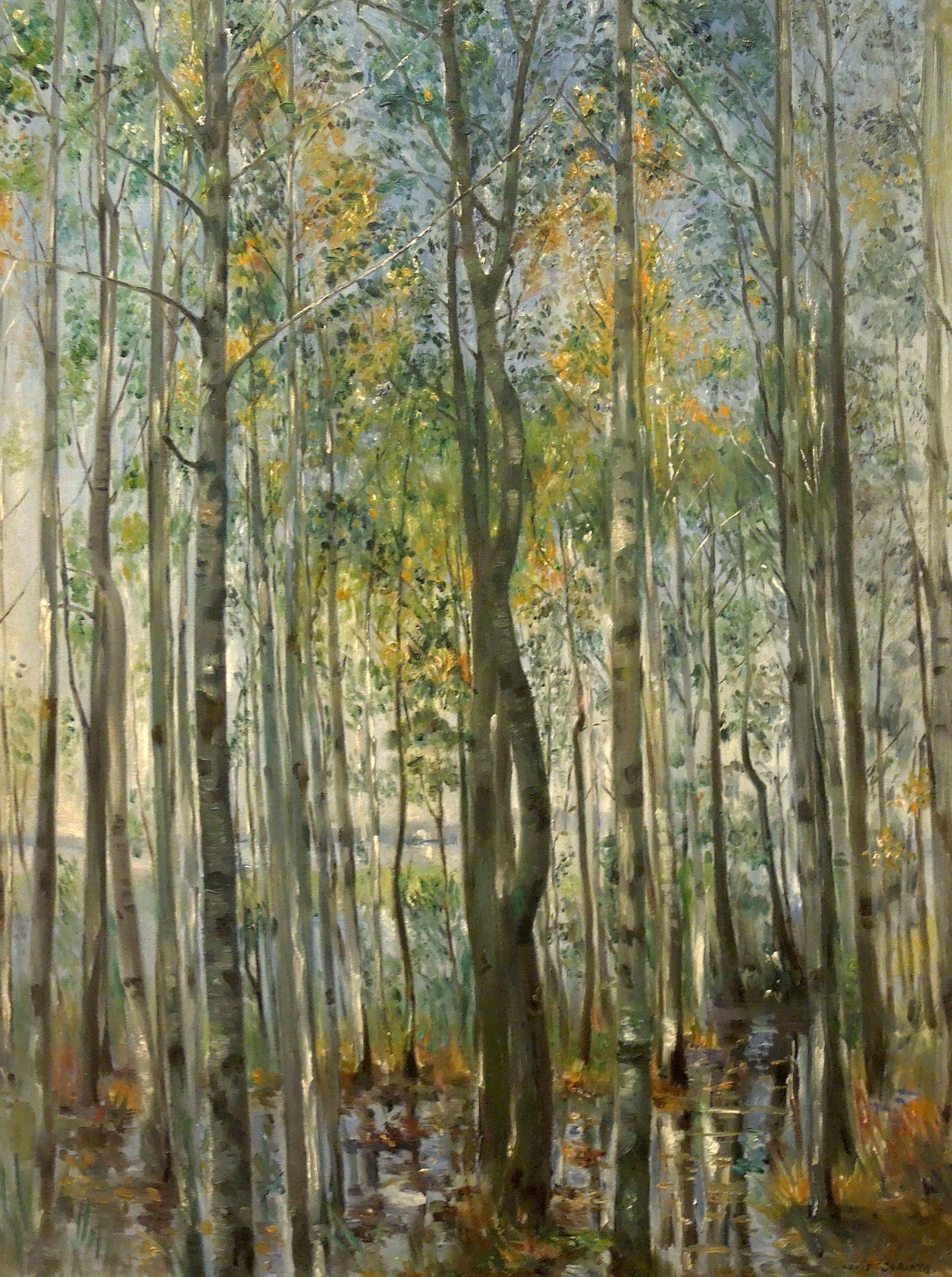 Une forêt. Inondations sur le lac de Starnberg - Lovis Corinth image 1 copie peinte à la main à l’huile