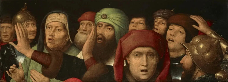 Eine spöttische Menge: Fragment eines Spottes auf Christus - Hans Memling