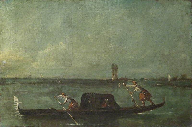 Eine Gondel auf der Lagune bei Mestre - Francesco Guardi