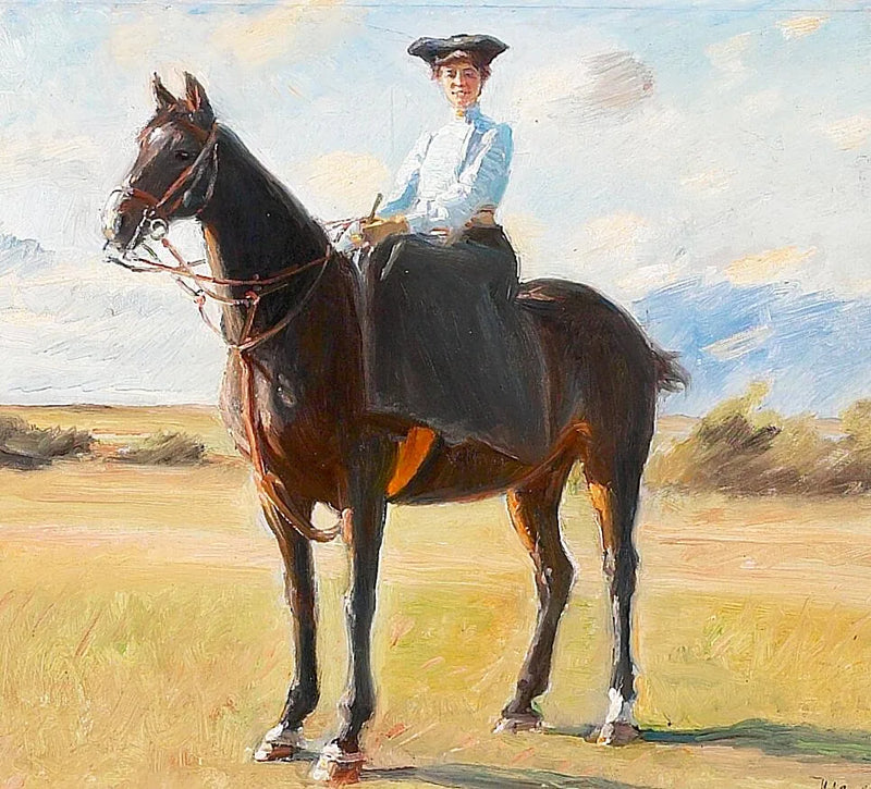 Eine junge Frau zu Pferd. – Michael Peter Ancher