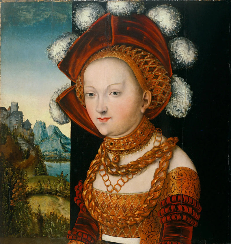 Ein gut gekleidetes junges Frau / Porträt einer jungen Frau - Lucas Cranach der Ältere