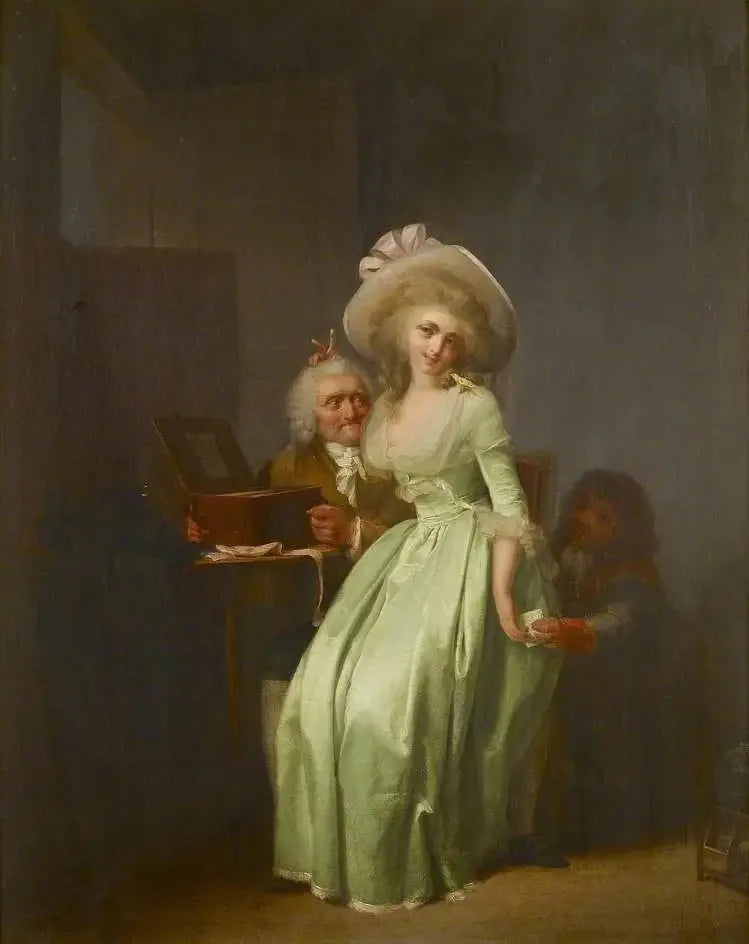 Eine junge Frau, die sich über einen alten Bewunderer lustig macht - Louis-Léopold Boilly