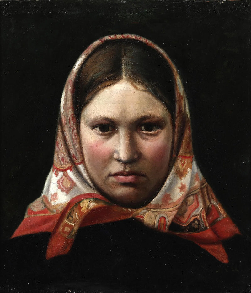 Ein junges Mädchen mit Kopftuch. – Michael Peter Ancher
