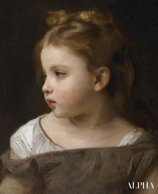 Une jeune fille de profil - William Bouguereau - Reproductions de tableaux et peintures haut de gamme