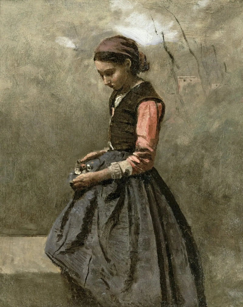 Nachdenkliches junges Mädchen - Jean-Baptiste Camille Corot