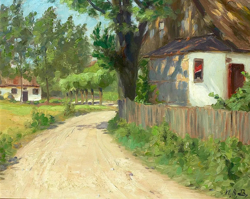 Ein Sommertag in einem Dorf in Fionia. - H. A. Brendekilde