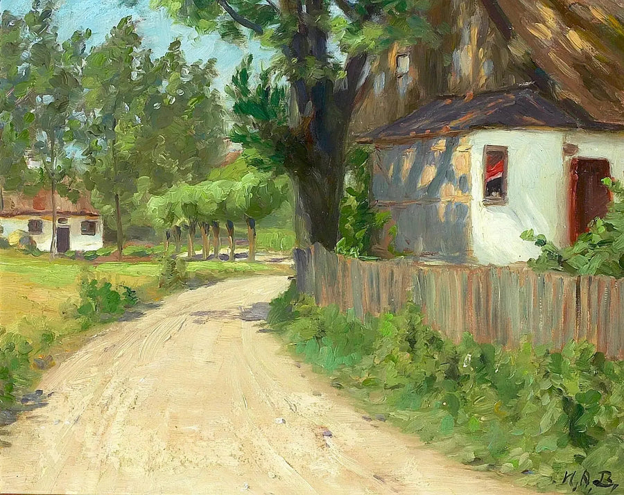 Ein Sommertag in einem Dorf in Fionia. - H. A. Brendekilde