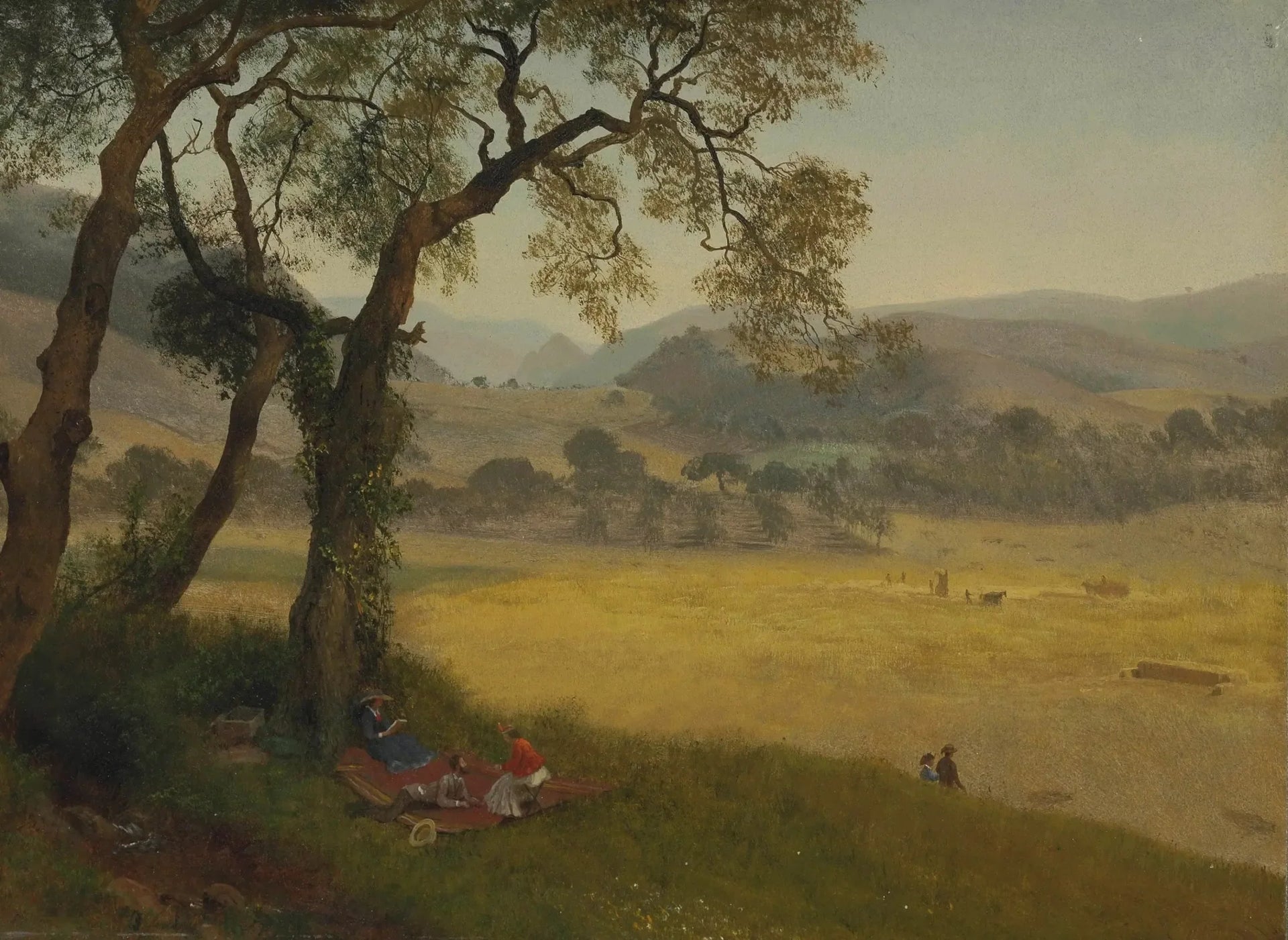 Une journée d'été dorée près d'Oakland - Albert Bierstadt image 1 reproduction artisanale de tableau