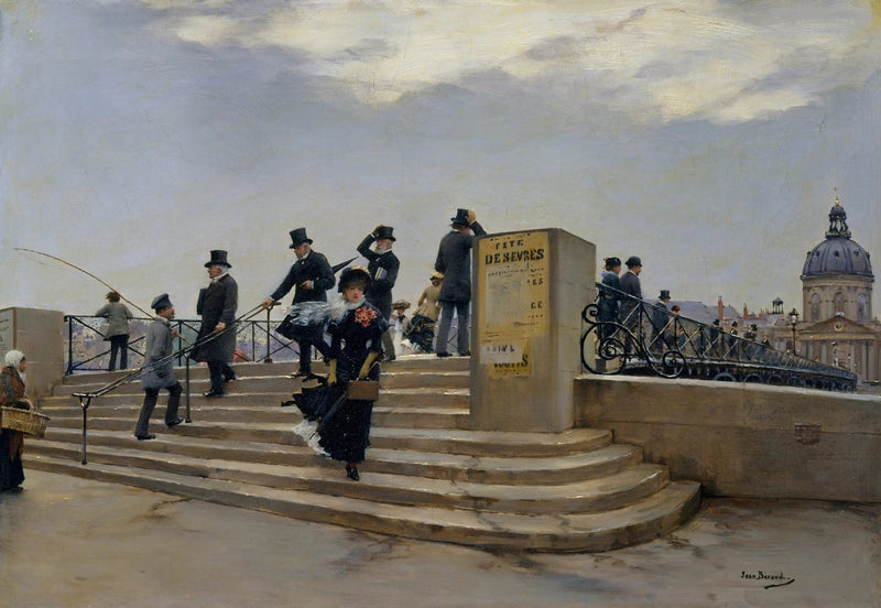 Ein windiger Tag auf der Pont des Arts - Jean Béraud