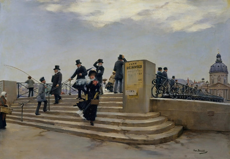 Ein windiger Tag auf der Pont des Arts - Jean Béraud