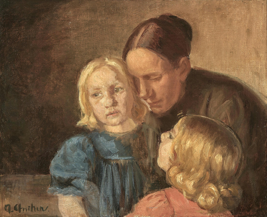 Eine Mutter mit ihren Kindern. – Anna Ancher