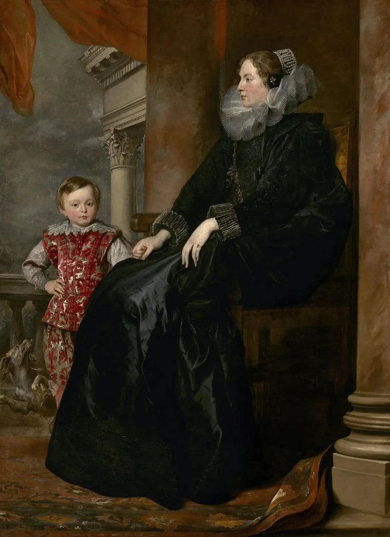 Eine edle genuesische Frau und ihr Sohn - Antoine van Dyck