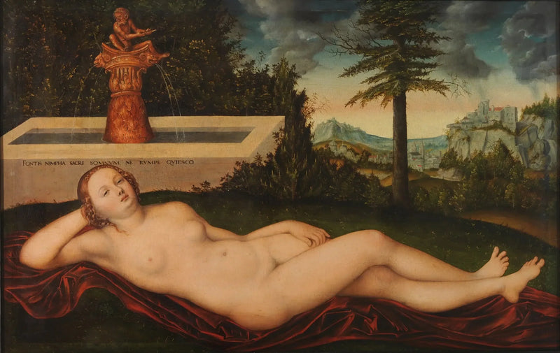 Eine Nymphe an einer Fontäne - Lucas Cranach der Ältere