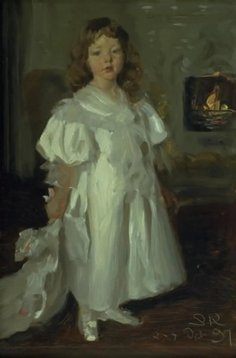Ein kleines Mädchen, Helga Melchior, im langen Kleid - Peder Severin Krøyer