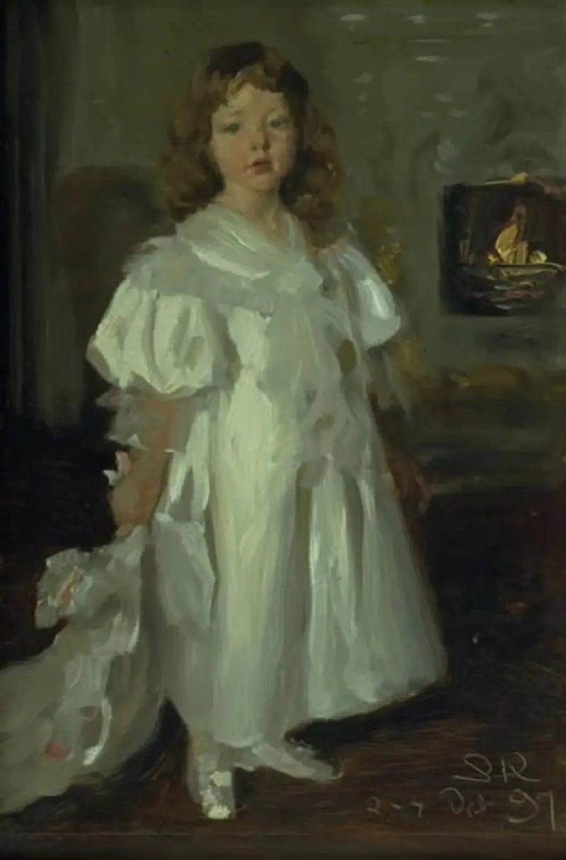 Ein kleines Mädchen, Helga Melchior, im langen Kleid - Peder Severin Krøyer