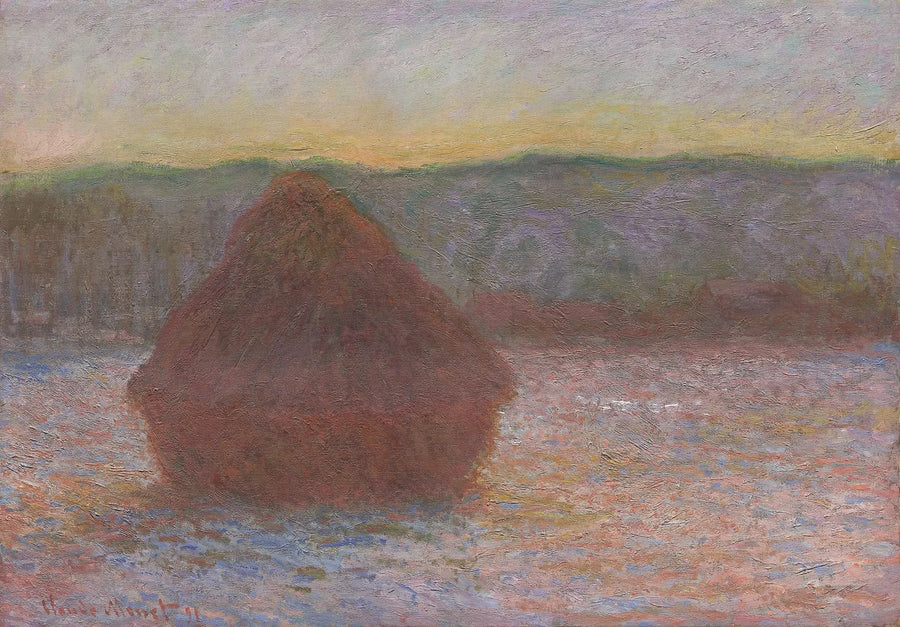 Ein Weizenstapel (Mittagessen, Sonnenuntergang) - Claude Monet