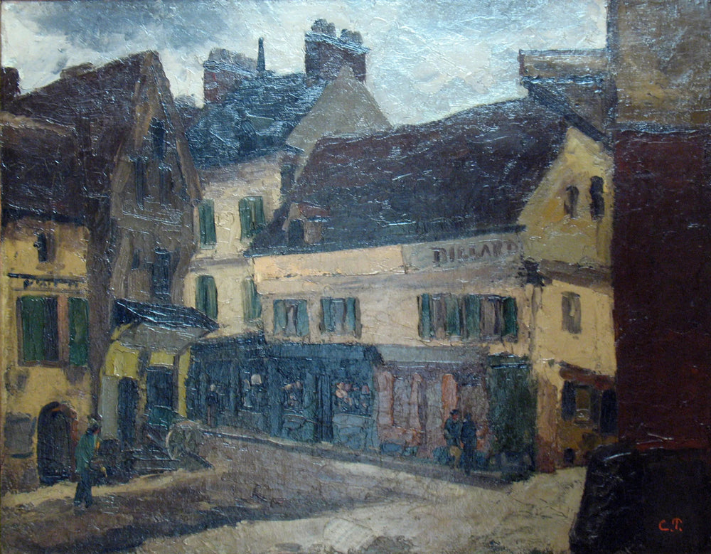 Une Place à La Roche-Guyon - Camille Pissarro image 1 reproduction de peinture à l’huile