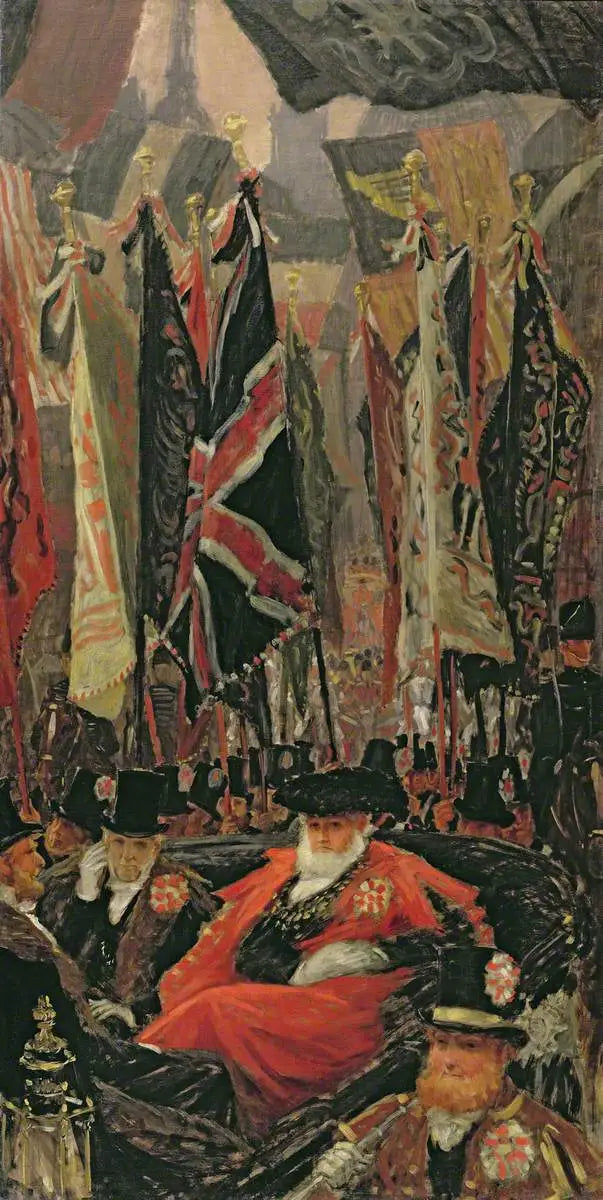 Eine Bürgerprozession, die Ludgate Hill hinuntergeht, London - James Tissot