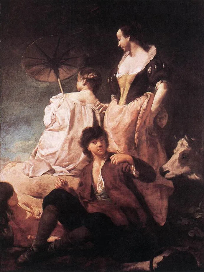 Ein Spaziergang auf dem Land - Giovanni Battista Piazzetta