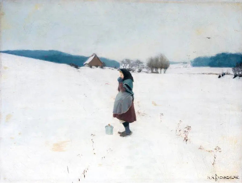 Ein Spaziergang im Schnee. - H. A. Brendekilde