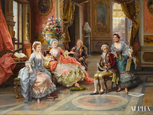 Une rencontre élégante - Cesare-Auguste Detti Reproductions de tableaux à la peinture à l’huile