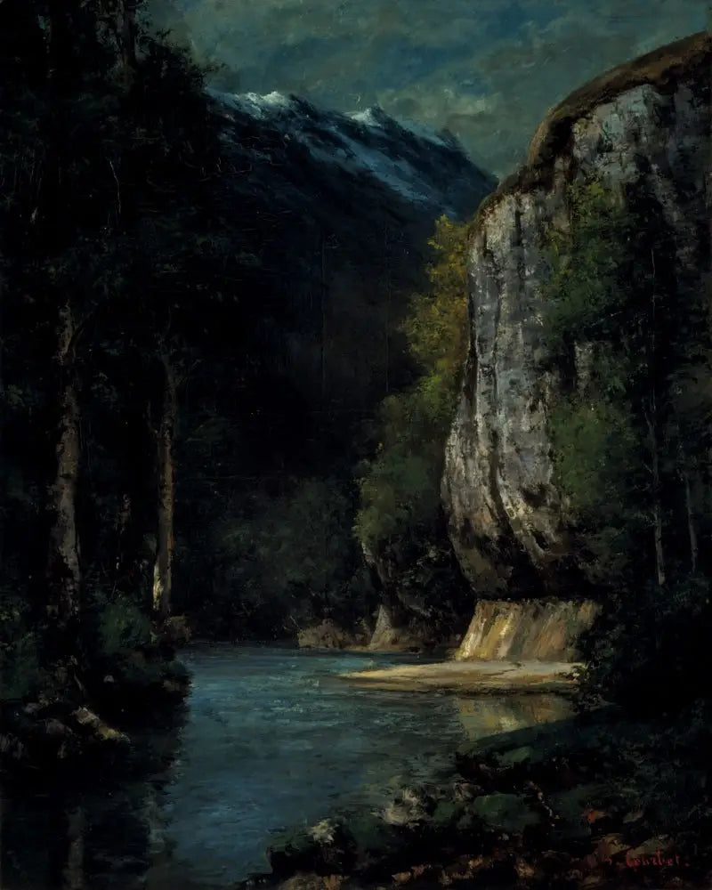 Ein Fluss in einer Gebirgschlucht - Gustave Courbet