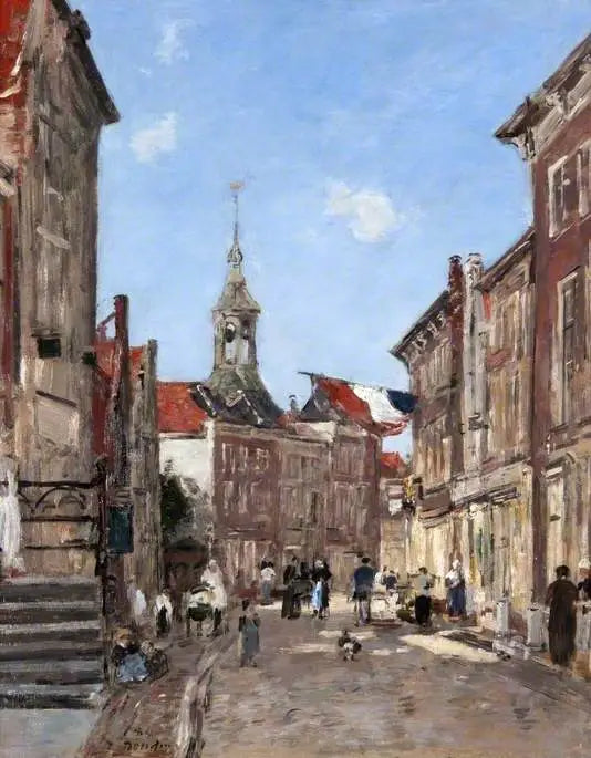 Eine Straße in Dordrecht - Eugène Boudin