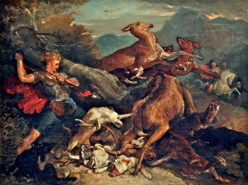 Eine Jagdszene - Edwin Henry Landseer