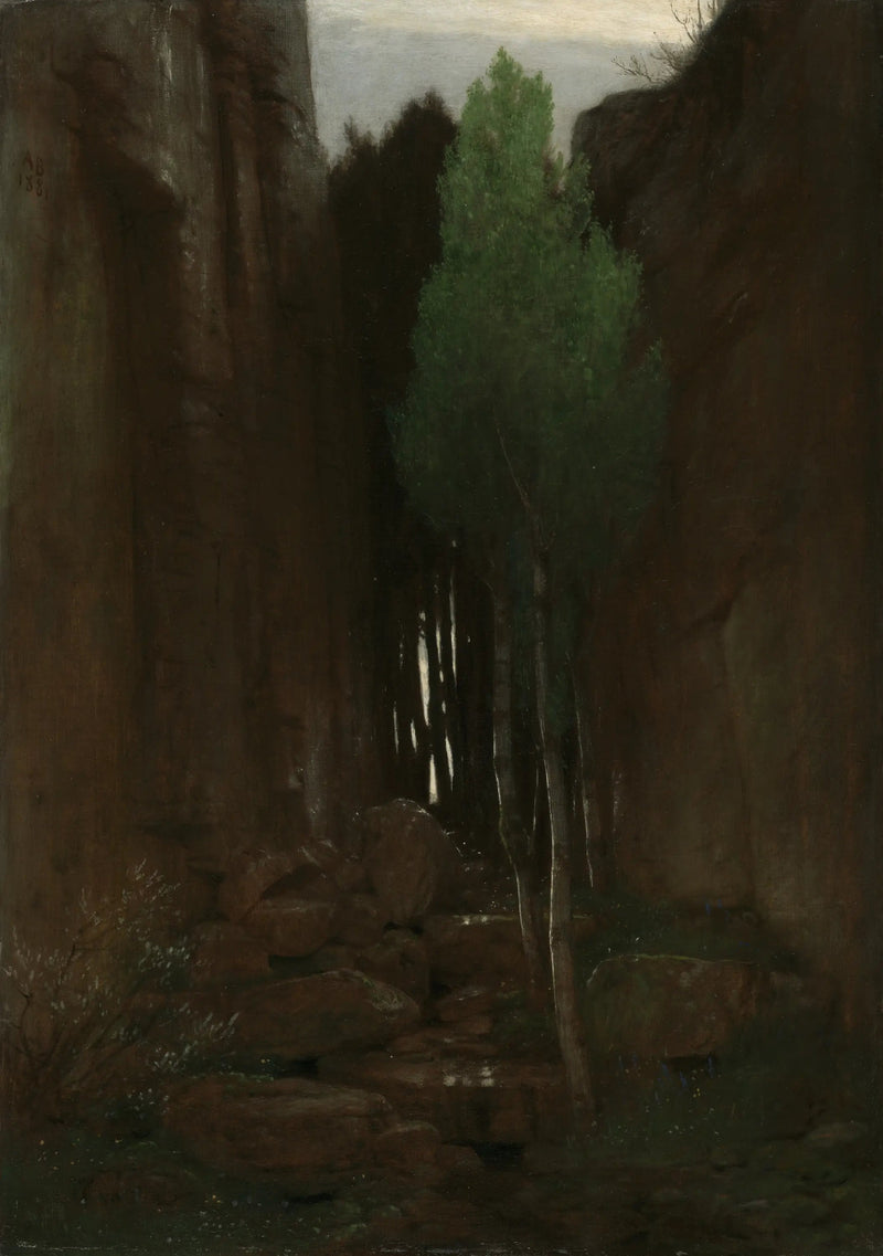Eine Quelle in einer engen Schlucht - Arnold Böcklin