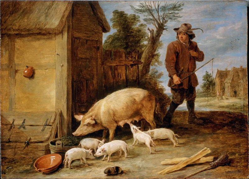 Eine Sau und ihre Wurf - David Teniers der Jüngere