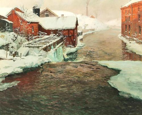 Eine Fabrik in Norwegen - Frits Thaulow