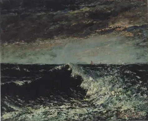 Eine Welle, die unter den Gewitterwolken bricht - Gustave Courbet