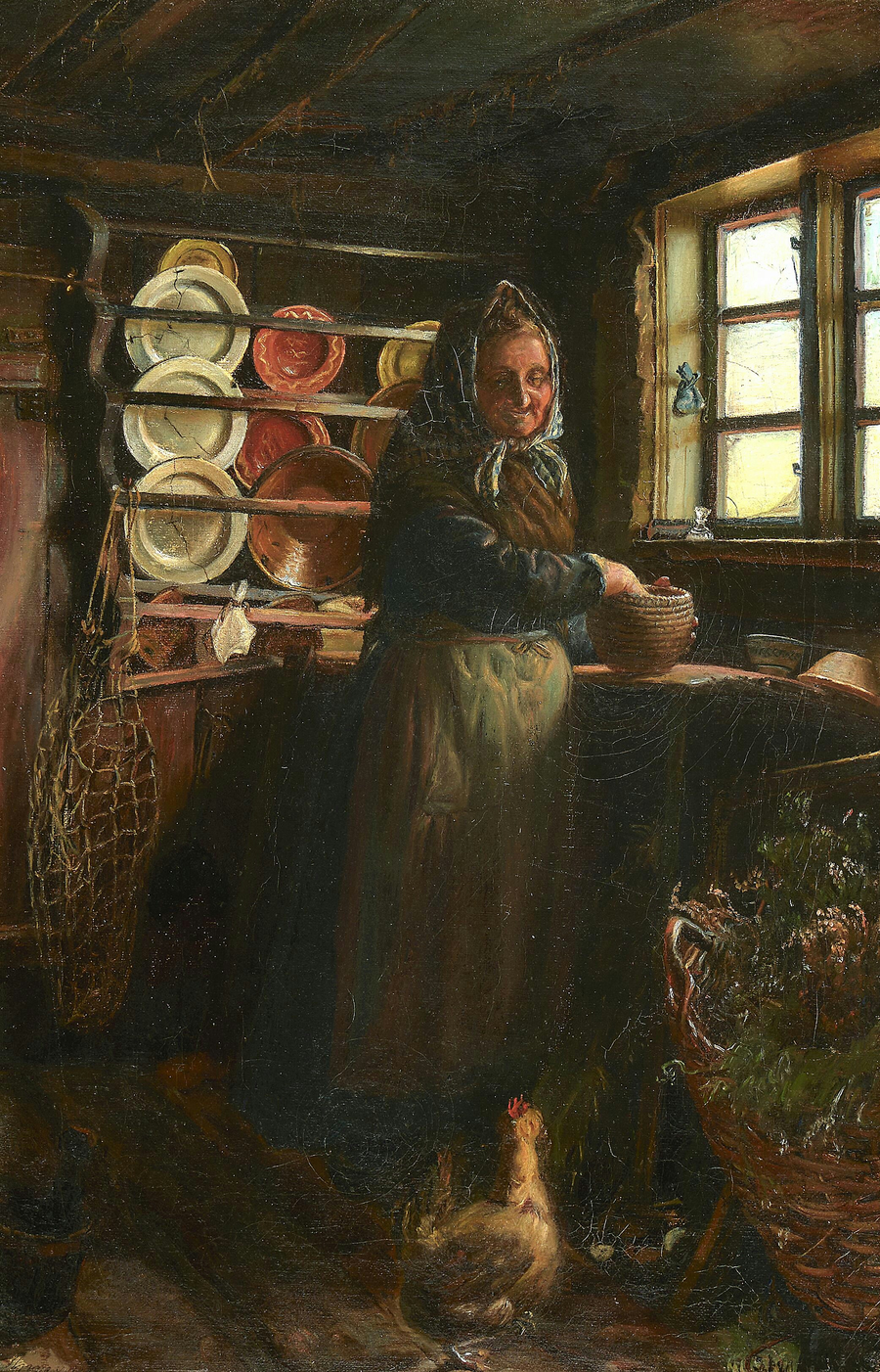Eine alte Frau in ihrer Küche. – Anna Ancher