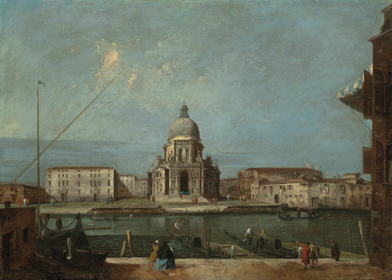 Ein Blick auf den Canal Grande, Venedig, mit der Kirche Santa Maria della Salute - Francesco Guardi