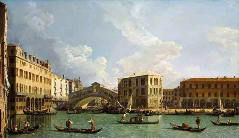 Eine Ansicht des Rialto, Venedig - Canaletto