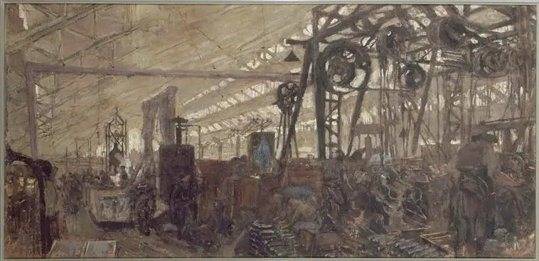 Rüstungsfabrik in Lyon: die Schmiede - Édouard Vuillard