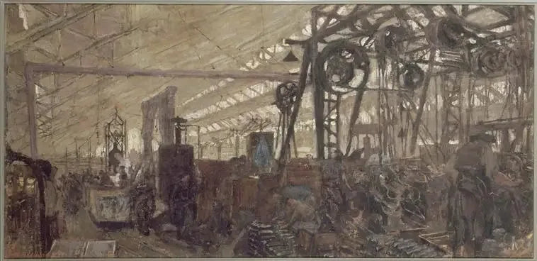 Rüstungsfabrik in Lyon: die Schmiede - Édouard Vuillard
