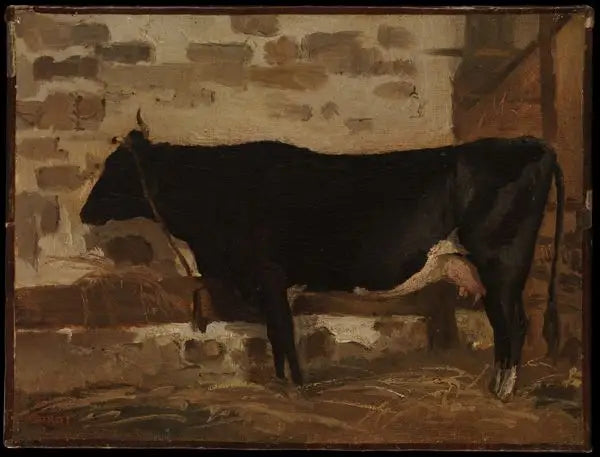 Kuh in einer Scheune - Jean-Baptiste Camille Corot